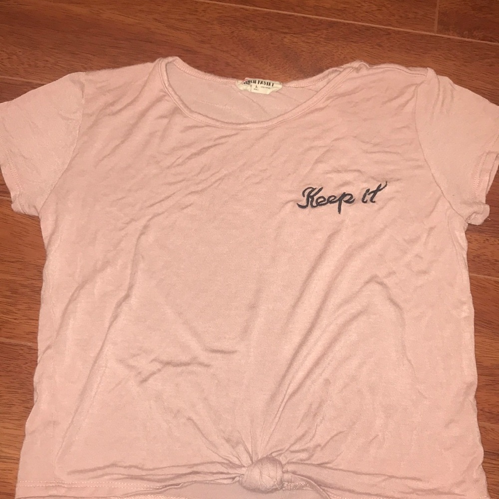 “Keep It” Light pink crop Shirt